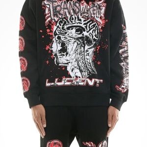 KDNK TRANSLUCENT SWEATSUIT BLK/RED Men’s Size Small, Medium and Large